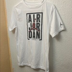 Jordan Air White Tee with Black and Red Graphic